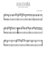 Téléchargez l'arrangement pour piano de la partition de Viva España en PDF